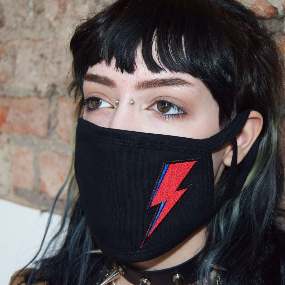 Extreme Largeness - Bowie Bolt Face mask - Face mask - Black